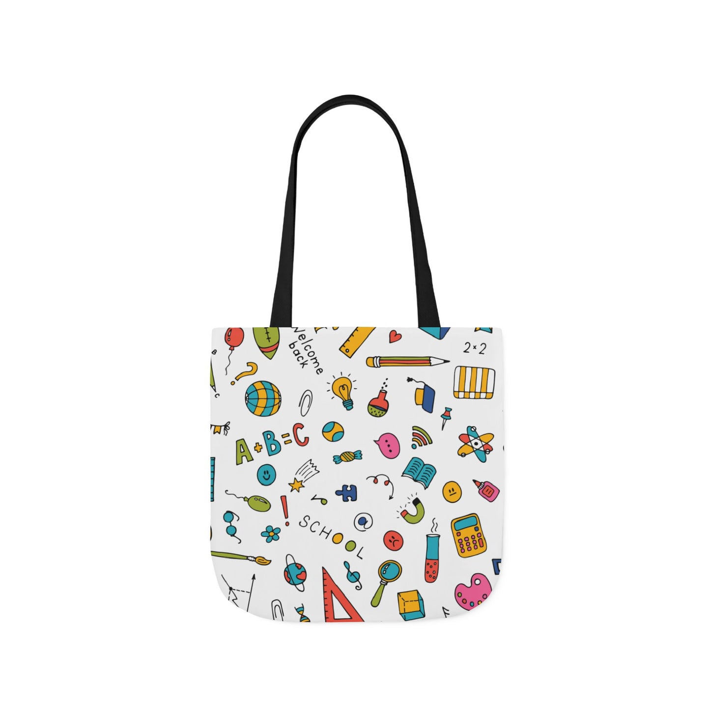 Personalized Classroom Couture Composition Book Inspired Canvas Tote Bag with Colorful Straps, Cute School Bag, Eco-Friendly Tote, Back to School Shopping Bag, Teacher Gift Idea