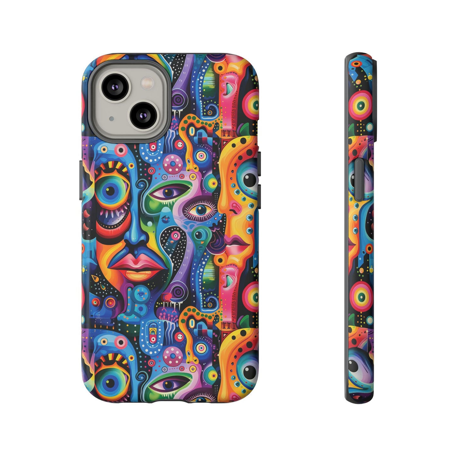 Psychedelic Visions Colorful Art iPhone Case - Tough Cases with Vibrant Abstract Design