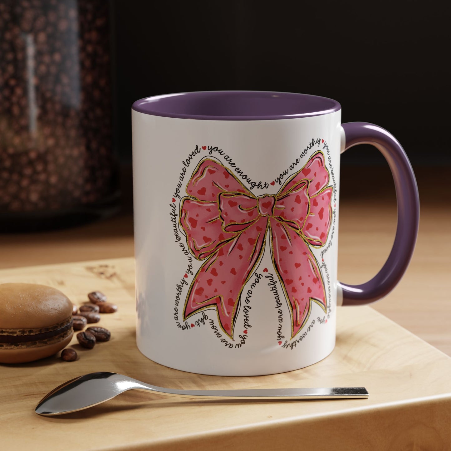 Affirmation Bow Accent Coffee Mug (11oz).