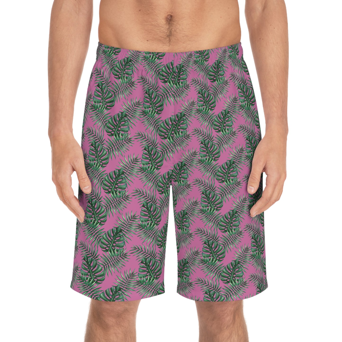 Pink Tropical Bliss Men's Board Shorts (AOP)- (PY)