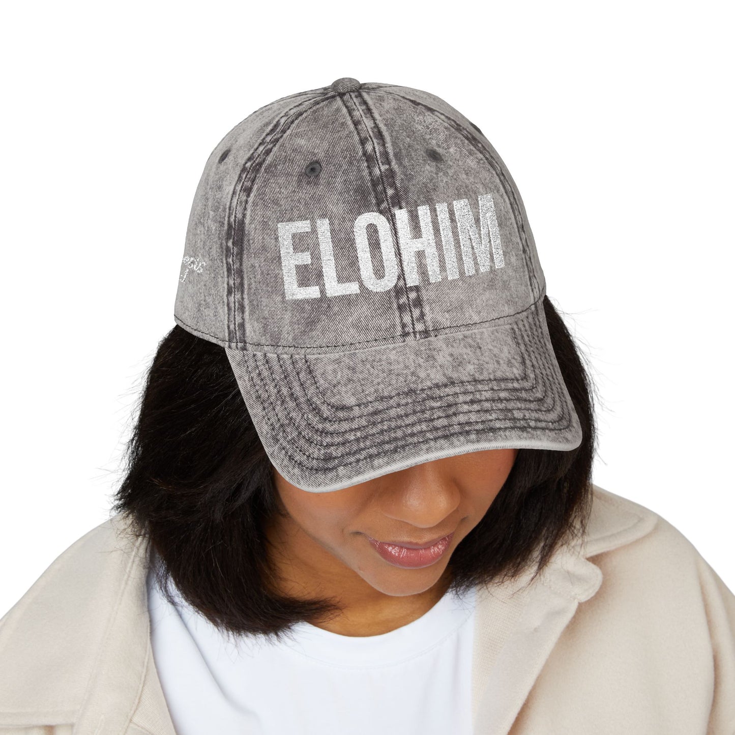 Vintage Embroidered Dad Cap with 'ELOHIM GENESIS 1:1' - Stylish Casual Hat, Gift for Him/Her, Summer Accessory, Trendy Streetwear, Spiritual Fashion