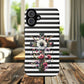 Faith in Bloom Tough iPhone Magnetic Case, iPhone Accessories, Floral iPhone Cover, Durable Cases for Gifts, Black and White Stripes
