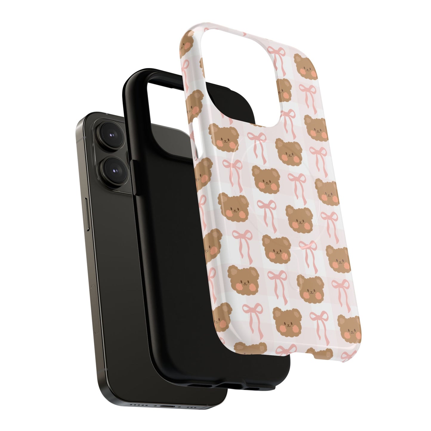 Cute Bear Pattern Magnetic Phone Case, Durable Animal Design, Gift for Kids, Trendy Case for iPhone, Cute Phone Accessory