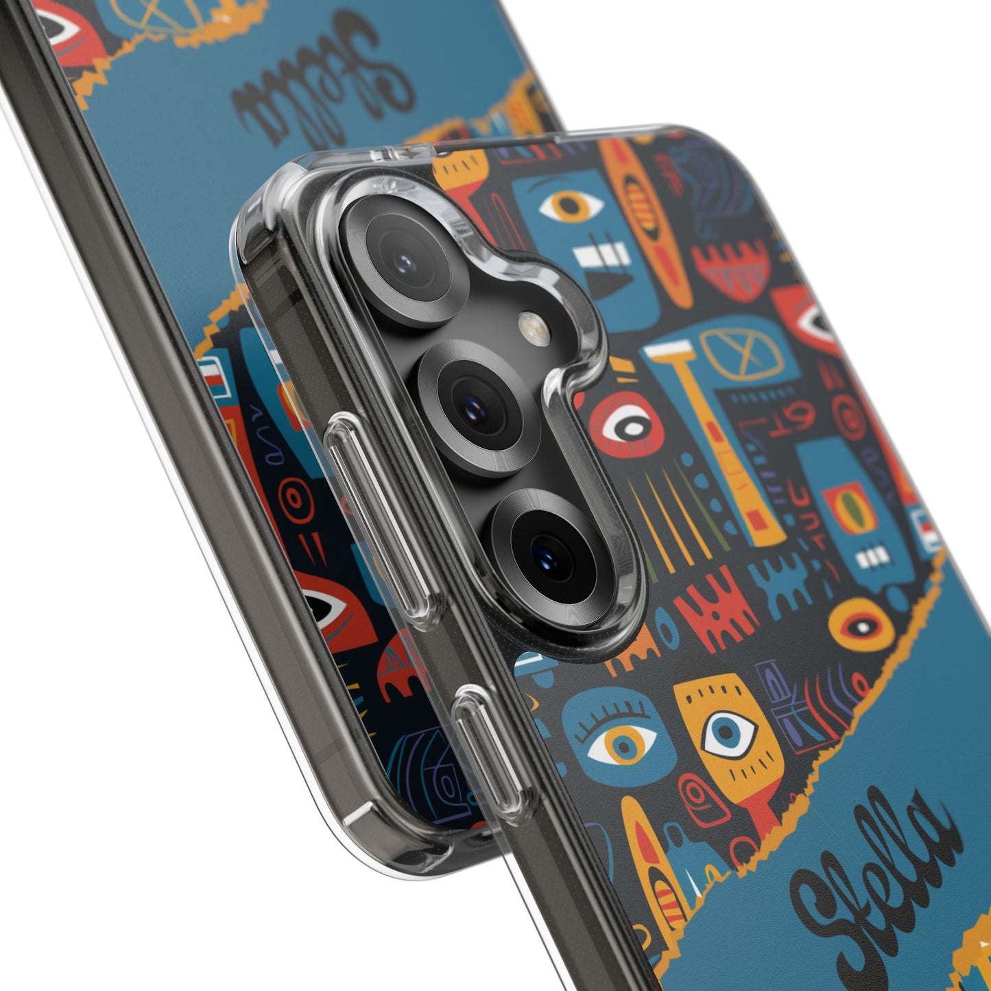 Phone Case — Colorful Abstract Faces Clear Impact-Resistant Case