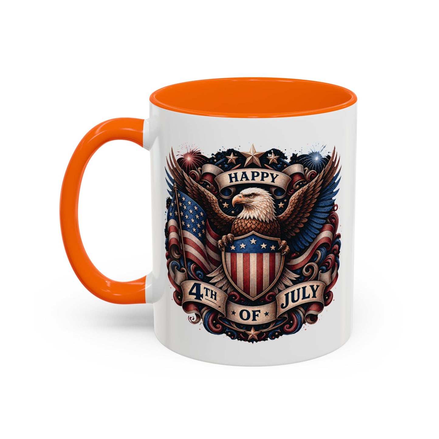 4th of July Eagle Coffee Mug — Patriotic American Flag Accent Mug (11/15oz)