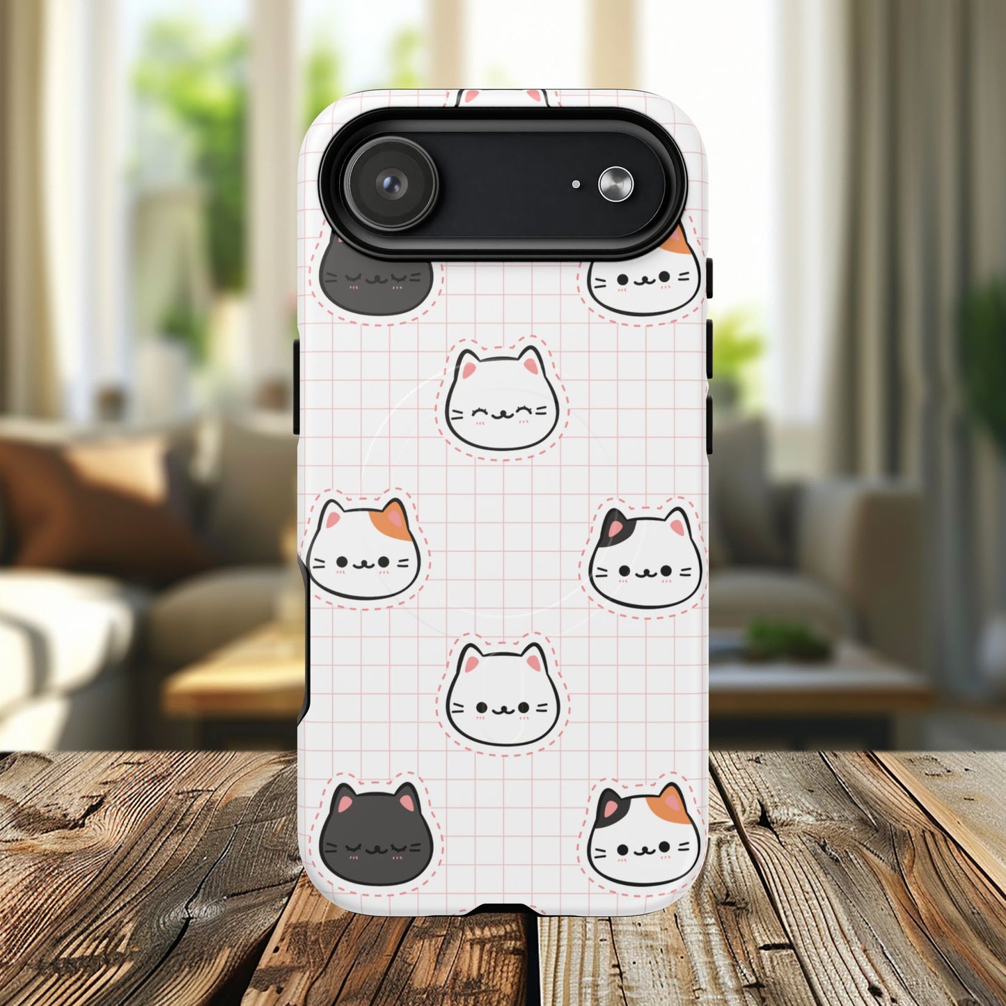Cute Cat Tough Magnetic Case, iPhone Cover, Cat Lover Gift, Cute Cat Accessories, Pet-Themed iPhone Case