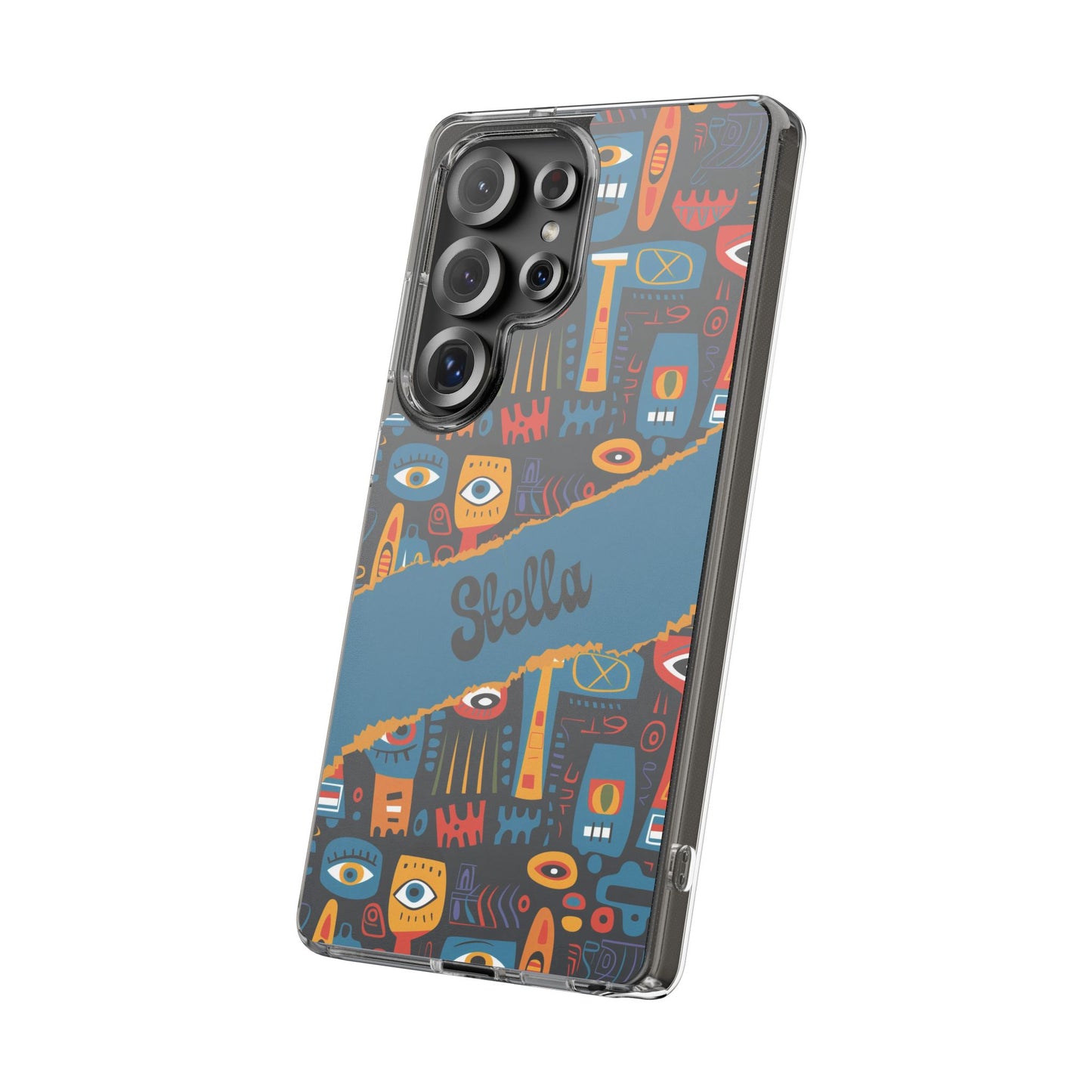 Phone Case — Colorful Abstract Faces Clear Impact-Resistant Case