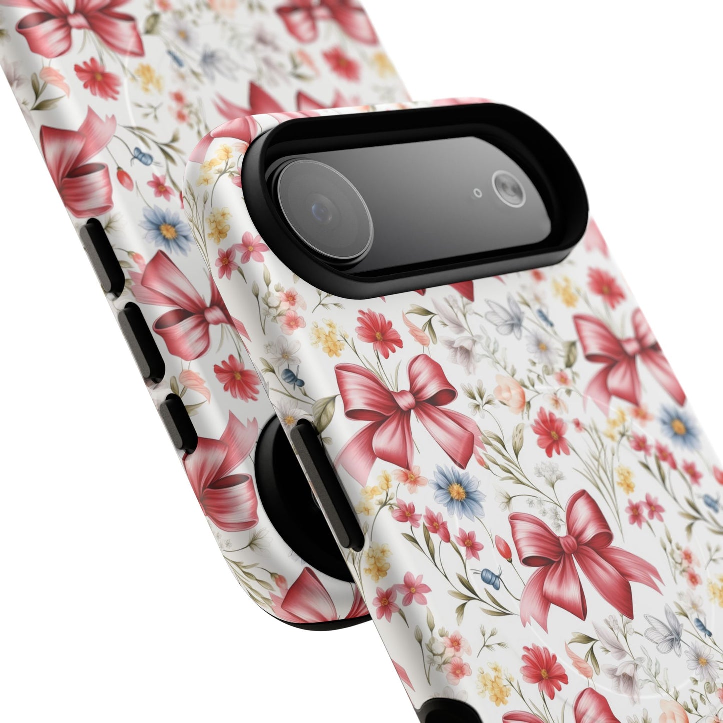 Personalized Rosette Coquette Floral Phone Case - Tough MagSafe® Magnetic Cases, Protective Cover, Stylish Tech Accessory, Gifts for Her
