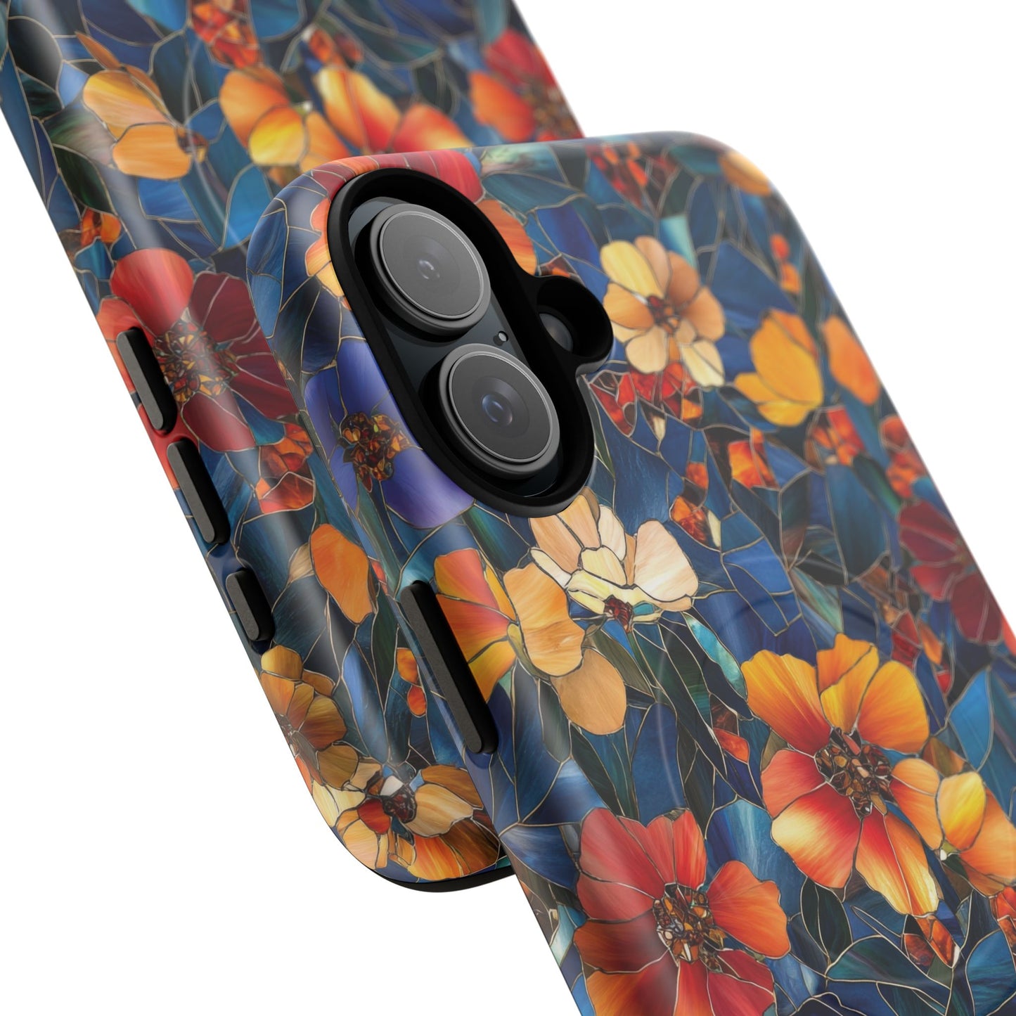 Cathedral Petals Tough Magnetic iPhone Case, Durable, Stylish, Unique Floral Design, Gifts for Her, Birthday, Everyday Use, Stained Glass iPhone Case.