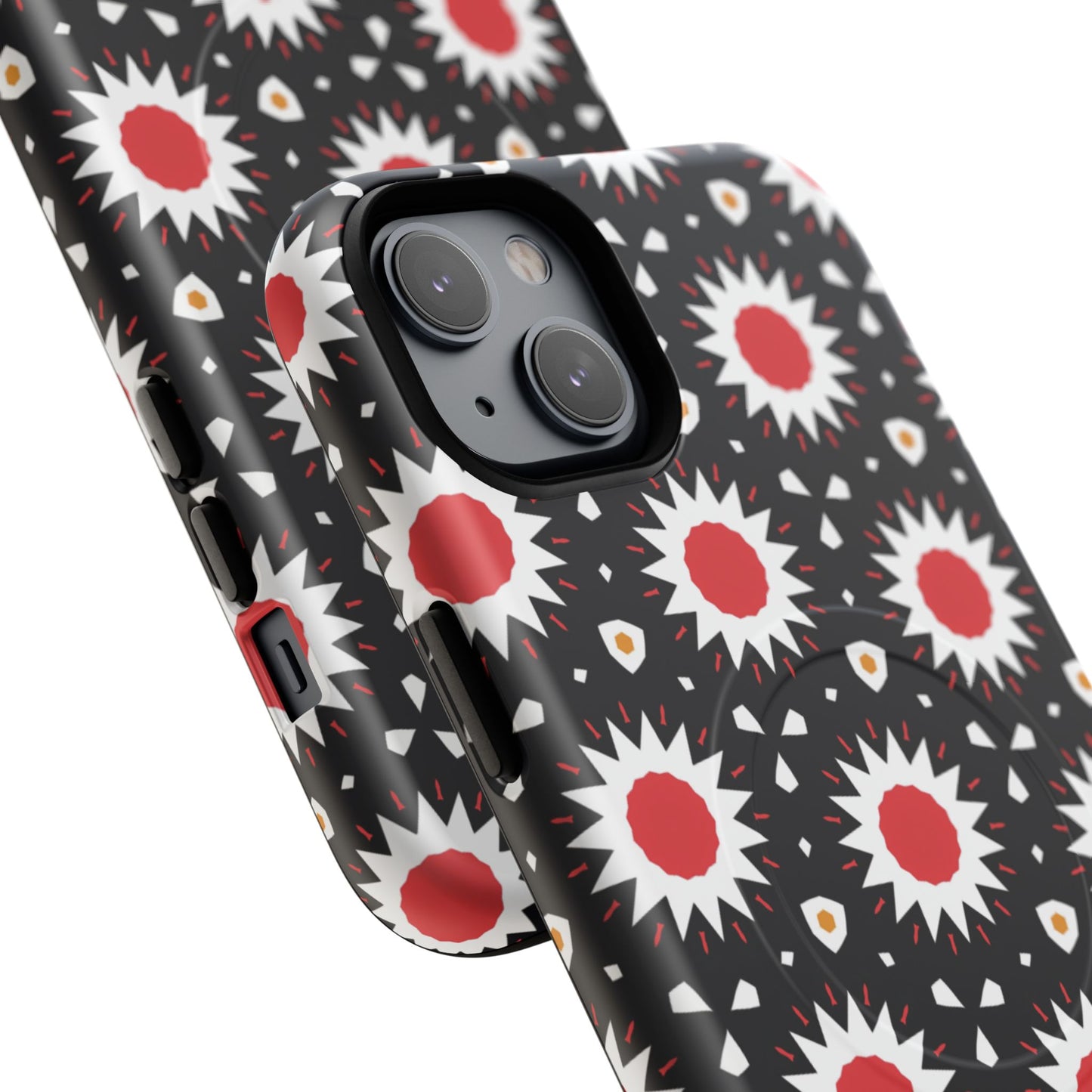 Crimson Spark Radiance Bold Floral Magnetic iPhone Cases, Stylish Tough Cases, Unique iPhone Accessories, Perfect Gift for Her, Trendy Tech Gear.