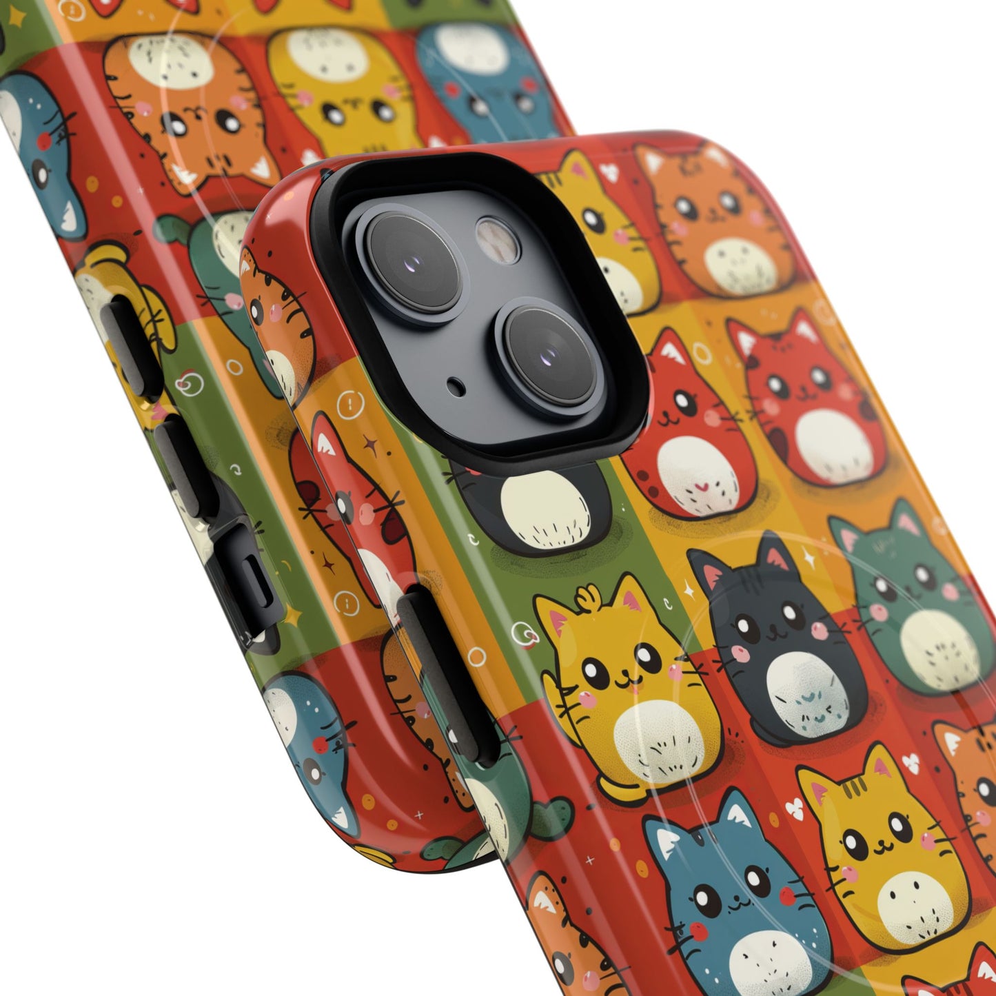 Cute Kawaii Cat iPhone Case, Tough Magnetic iPhone Case, Animal Lover Gift, Kawaii iPhone Cover, Fun Cat Design