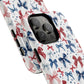 Patriotic Coquette Tough iPhone Magnetic Case, Stylish Gift for Her, Summer Celebrations, Cute Bow Design