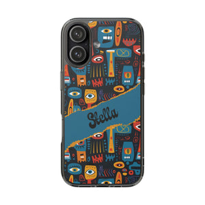 Phone Case — Colorful Abstract Faces Clear Impact-Resistant Case