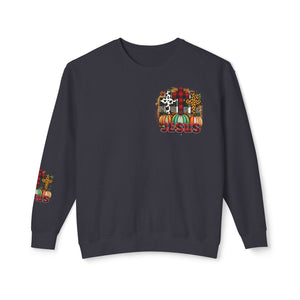 Faithful Harvest Cross Unisex Lightweight Crewneck Sweatshirt