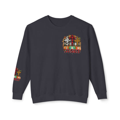 Faithful Harvest Cross Unisex Lightweight Crewneck Sweatshirt