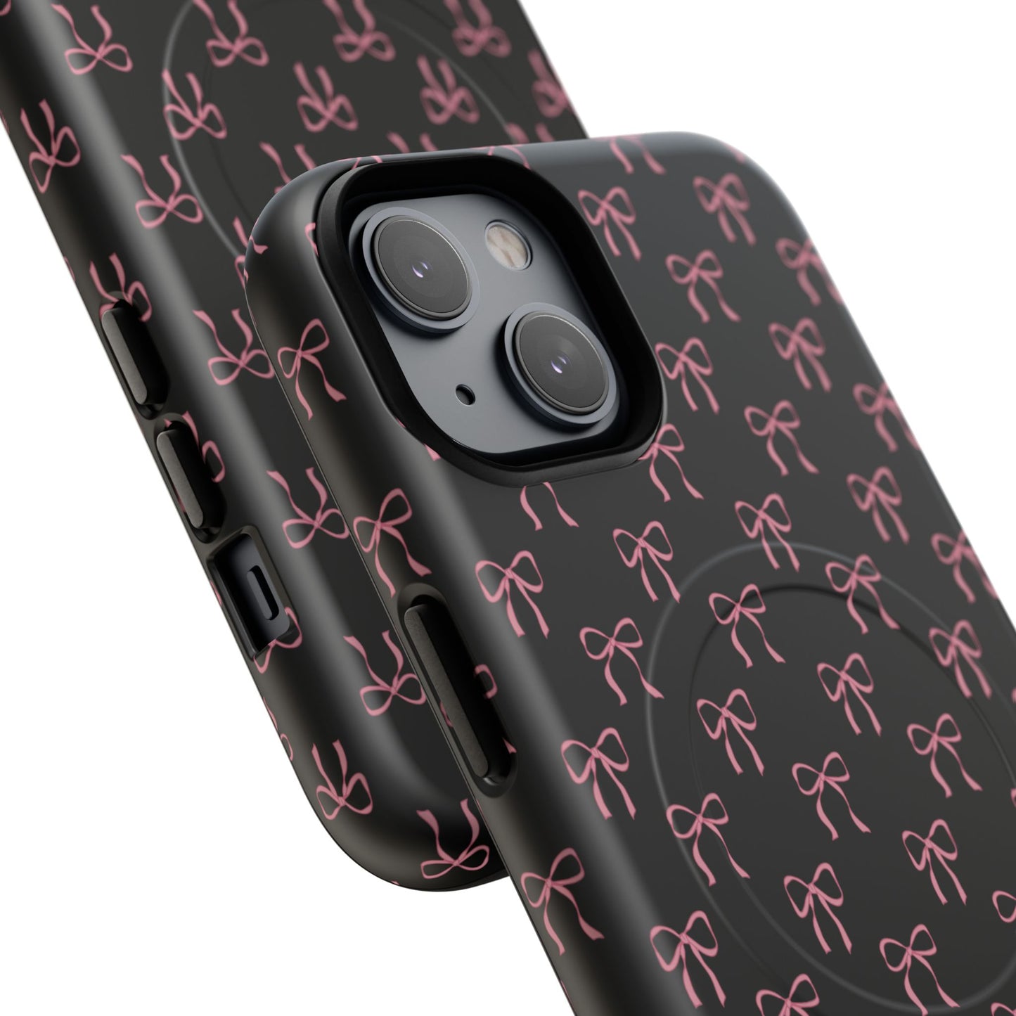 Coquette Chic Bow-Patterned Tough Magnetic iPhone Case, Stylish Gift for Her, Protective iPhone Cover, Trendy Accessory, iPhone Birthday Gift, Fashionable Tech