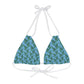 Blue Tropical Bliss Strappy Triangle Bikini Top (AOP)- (PY)