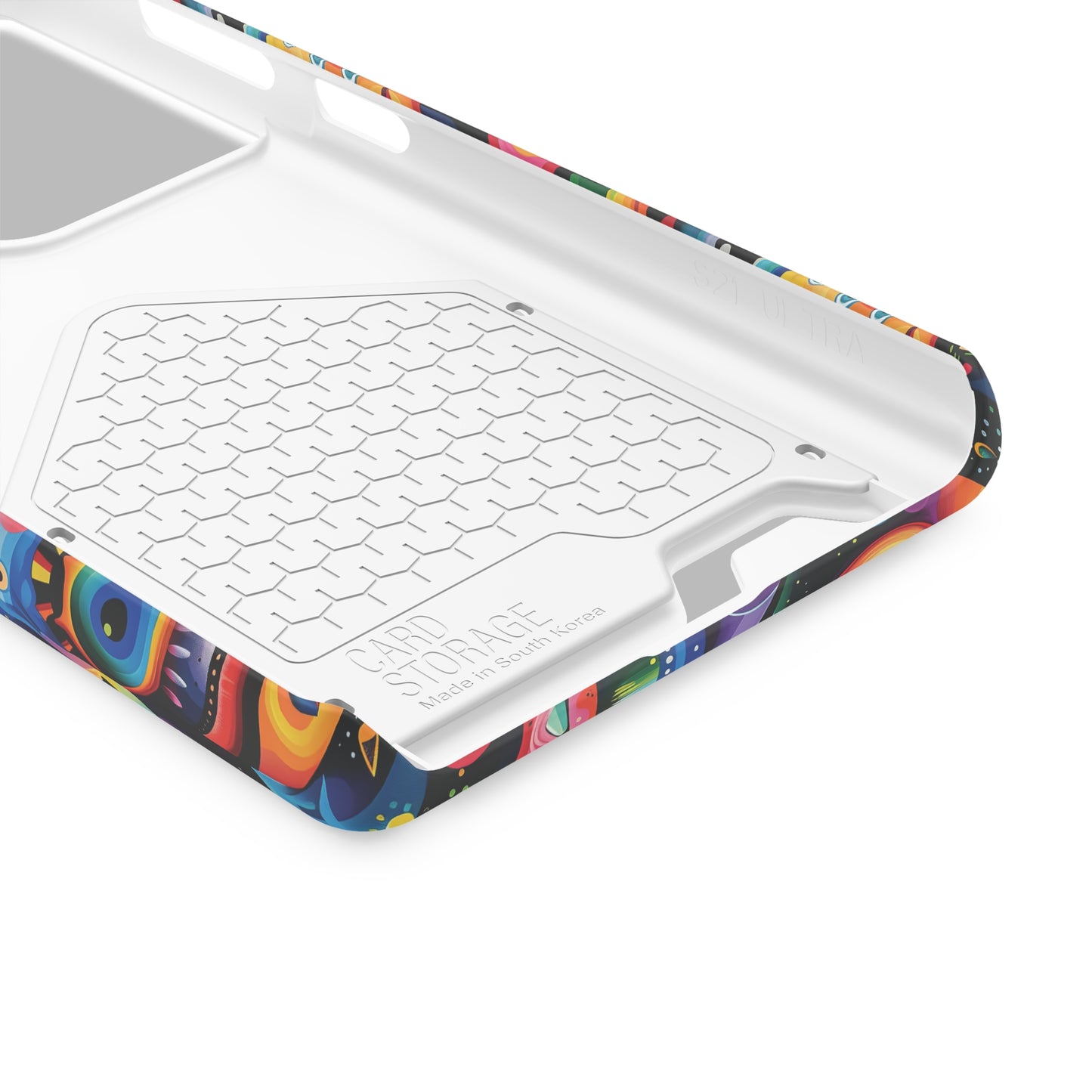 Psychedelic Visions Phone Case with Card Holder - Colorful and Stylish Design for Creatives