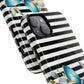 Pansy Parade Tough iPhone Magnetic Cases, Floral Tough Case, Striped iPhone Magnetic Cover, Phone Accessory, Gift for Nature Lovers