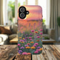 Floral Sunset Phone Case, Tough Magnetic Cases for iPhone, Nature Lover Gift, Durable Protection, Eco-Friendly Phone Accessory