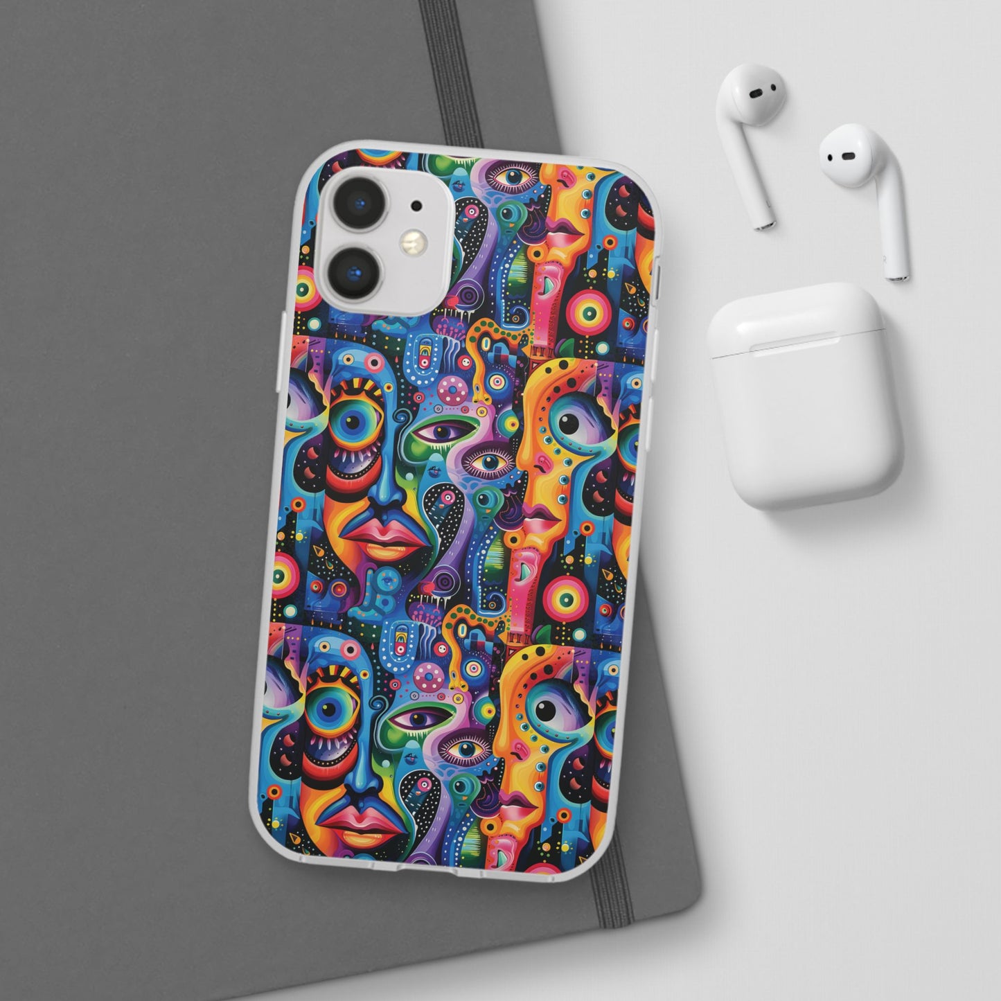 Psychedelic Visions Flexi iPhone and Samsung Case - Colorful Abstract Design.
