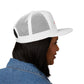 Red 'ELOHIM, GENESIS 1:1'  Embroidered 5 Panel Trucker Cap | Casual Style Hat, Adjustable, Unisex, Perfect Gift for Outdoors, Festivals, Daily Wear