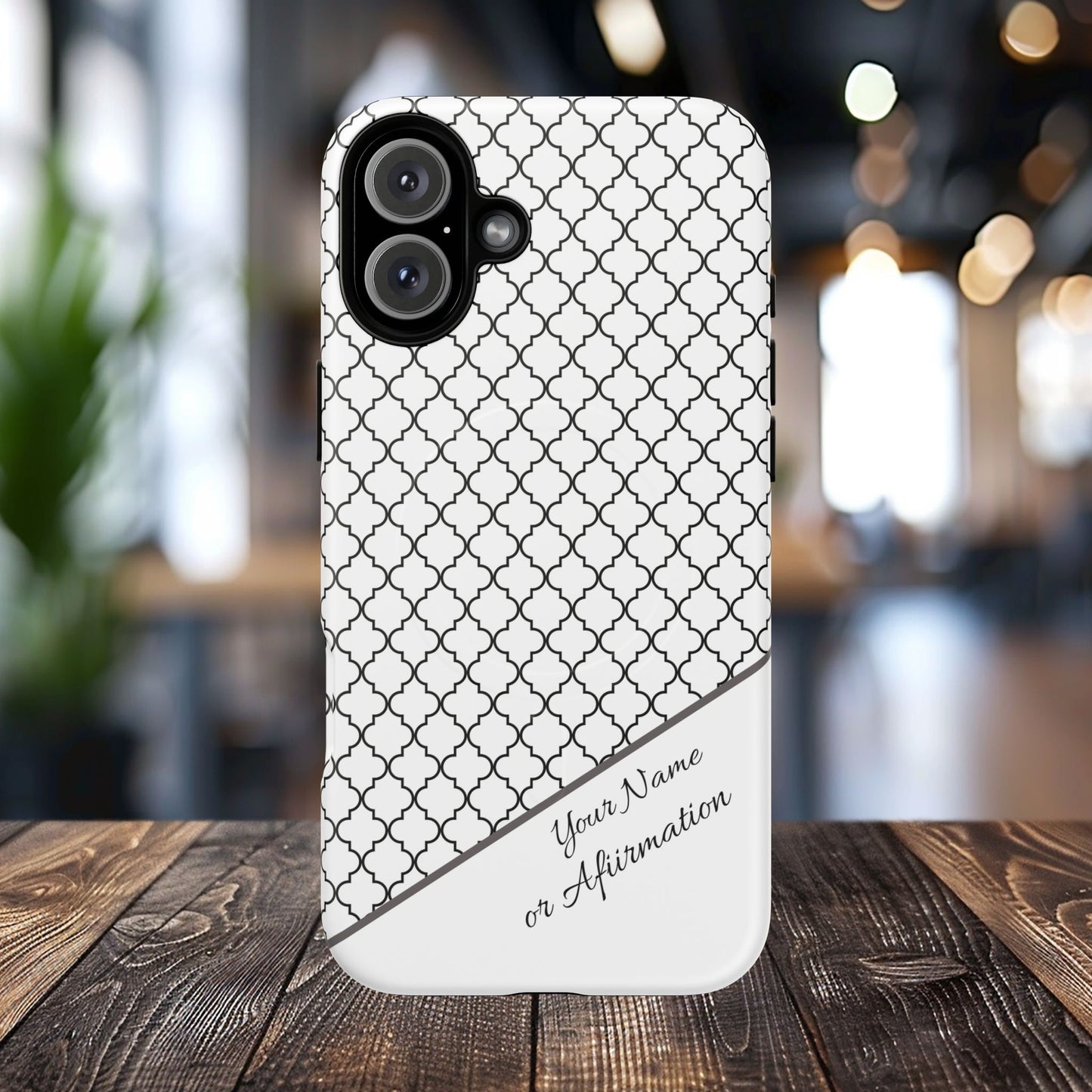 Personalized Casablanca Charm Tough MagSafe Magnetic Case, Modern Design, Gift for Him/Her, Holiday Gift, Monochrome iPhone Case