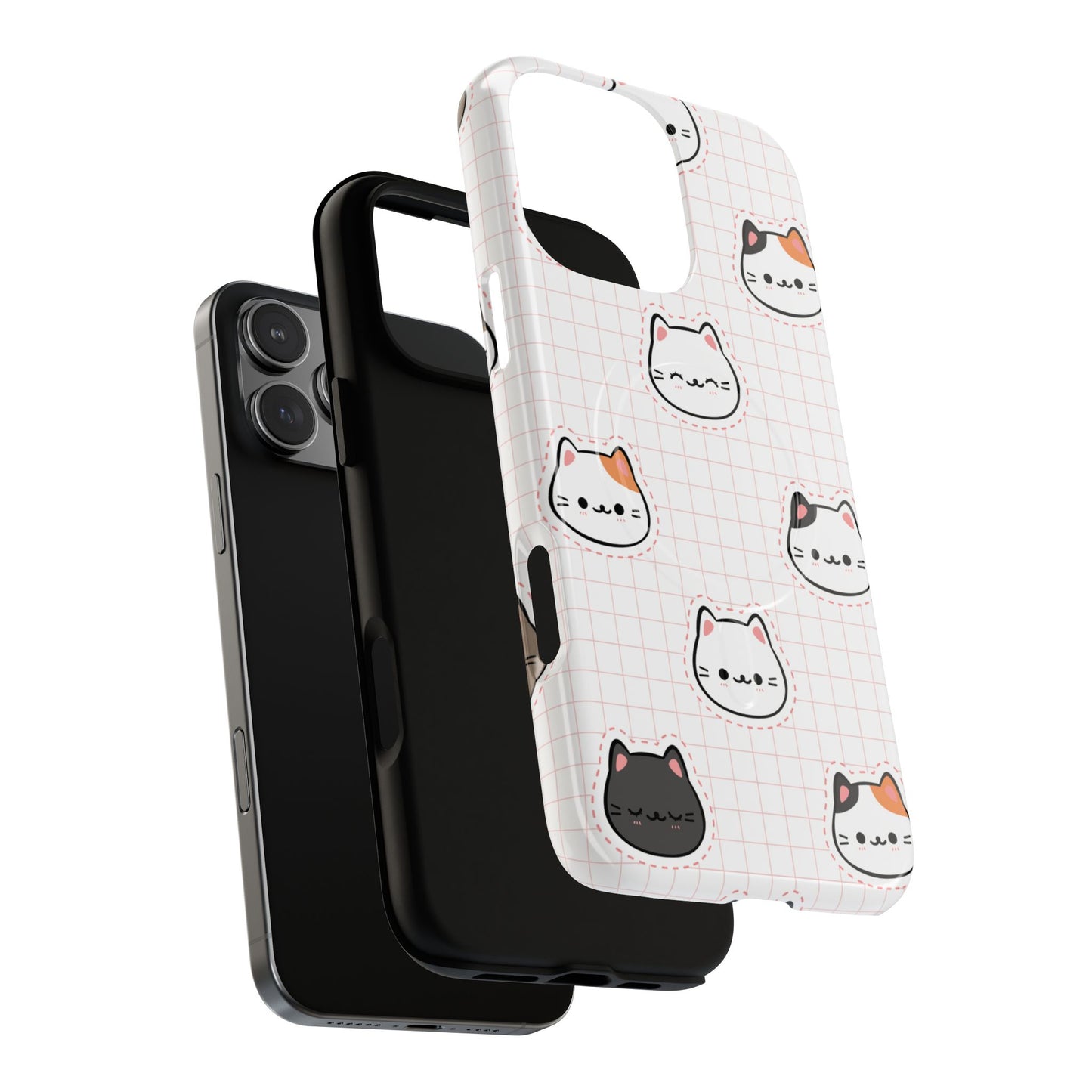 Cute Cat Tough Magnetic Case, iPhone Cover, Cat Lover Gift, Cute Cat Accessories, Pet-Themed iPhone Case