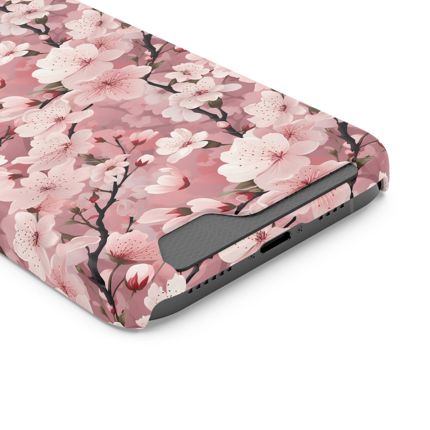 Cherry Blossom iPhone and Samsung Case With Card Holder