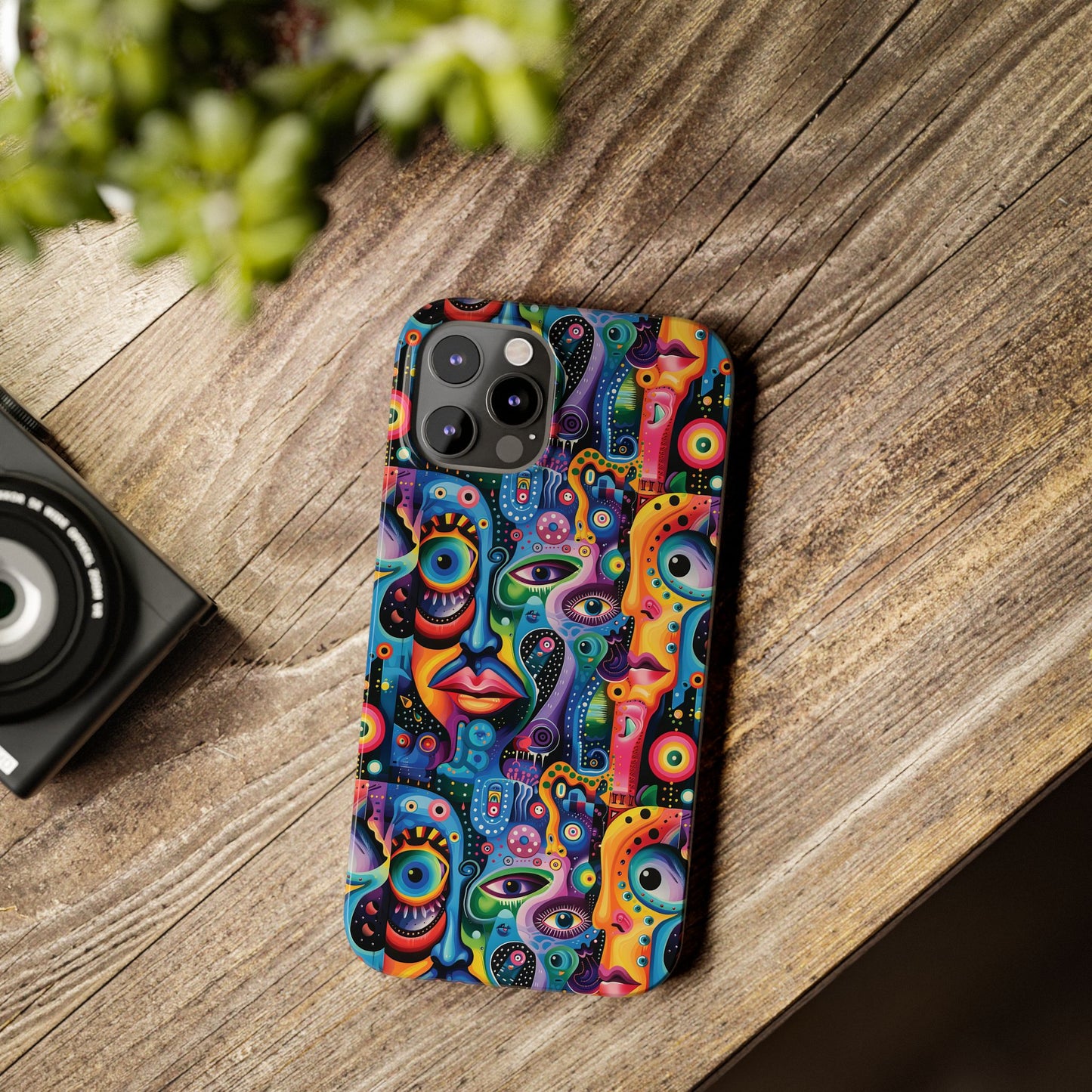 Psychedelic Visions Slim iPhone Case - Vibrant Design for Artistic Souls