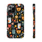 Whimsical Feline Garden iPhone and Samsung Tough Phone Cases,