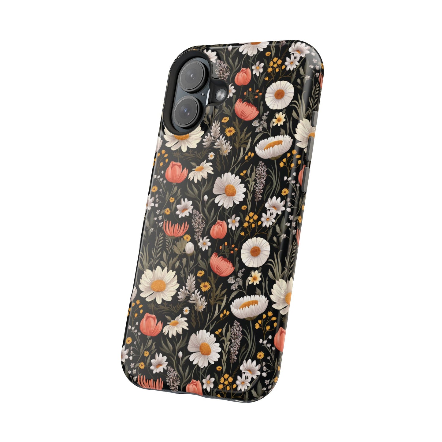 Blossom Elegance: Noir Garden Magnetic Tough iPhone Cases