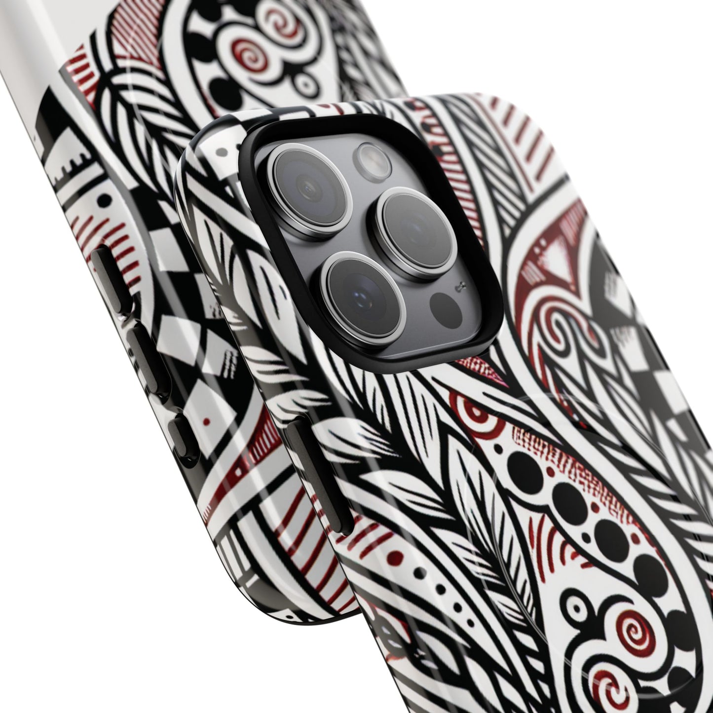 InkWhirl Fusion Stylish Tough Magnetic iPhone Case,  Unique Design, Gift for Him/Her, Trendy Accessory, Artist Collaboration, Durable Protection,Magsafe iPhone case