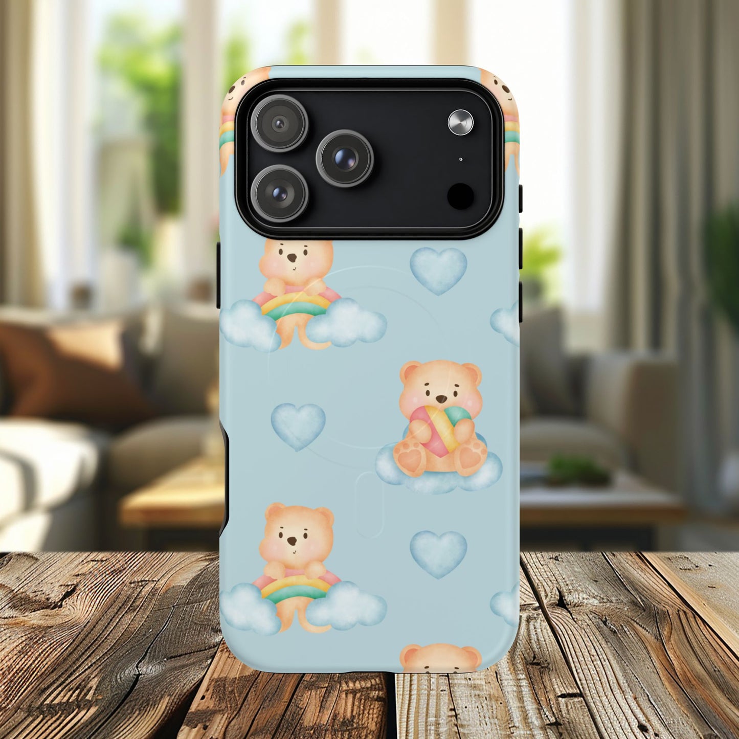 Cute Bear Magnetic iPhone Case, Kid-Friendly iPhone Cover, Stylish Cell Accessory, Gift for Kids, Durable Design for Any Occasion