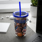 Patriotic Eagle 16oz Tumbler with Straw — "Happy 4th of July" USA Design