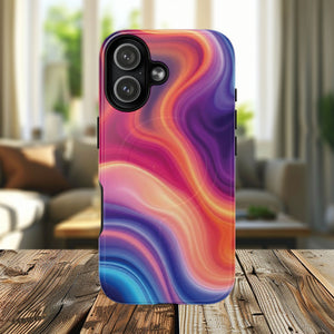 Cosmic Lava Flow Colorful Abstract iPhone Case , Tough Magnetic Protection, Stylish Accessories, Gift for Tech iPhone Lovers, Vibrant Mobile Covers