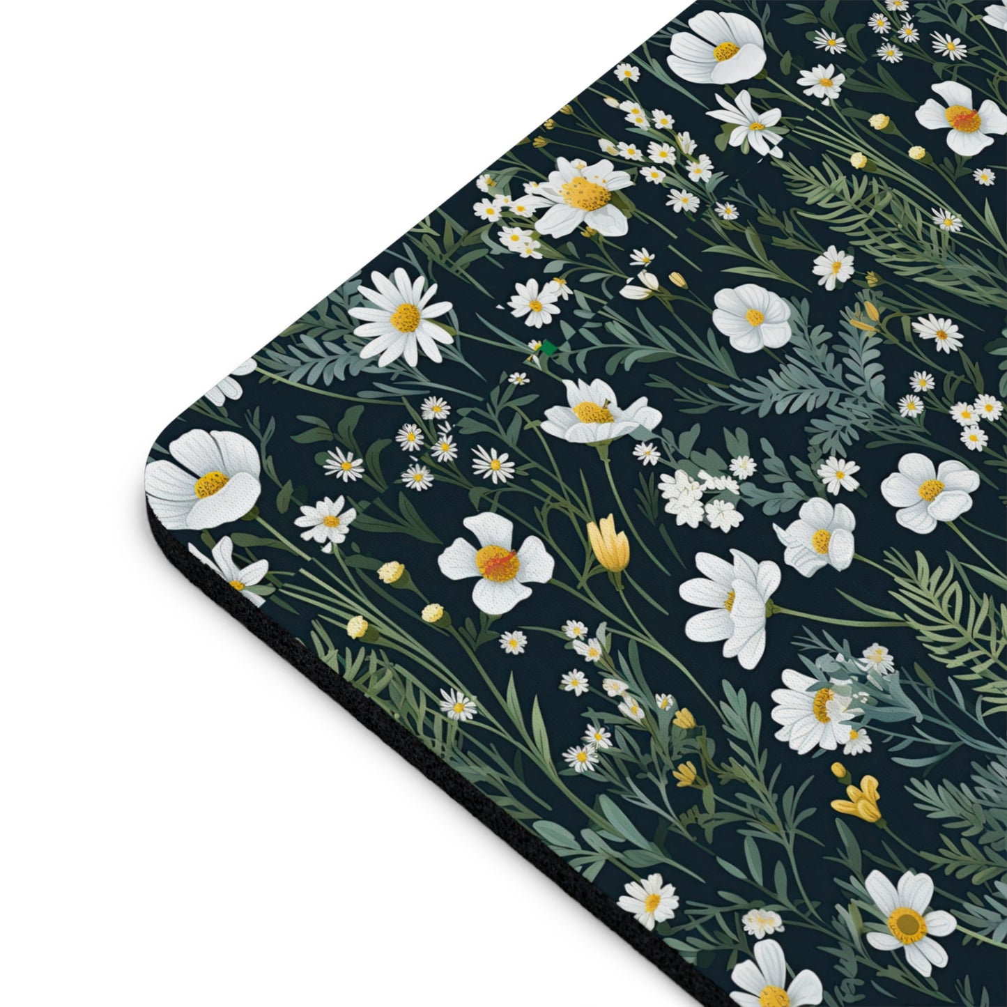 Daisy Delight Botanical Floral Mouse Pad - Beautiful Greenery Design for Home or Office.