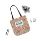Personalized Brown Doodle Daydream Composition Book Inspired Canvas Tote Bag with Colorful Straps, Cute School Bag, Eco-Friendly Tote, Back to School Shopping Bag, Teacher Gift Idea