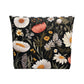 Blossom Elegance: Noir Garden Cotton Cosmetic Bag