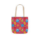 Personalized Kawaii Composition Book Inspired Canvas Tote Bag with Colorful Straps, Cute School Bag, Eco-Friendly Tote, Back to School Shopping Bag, Teacher Gift Idea