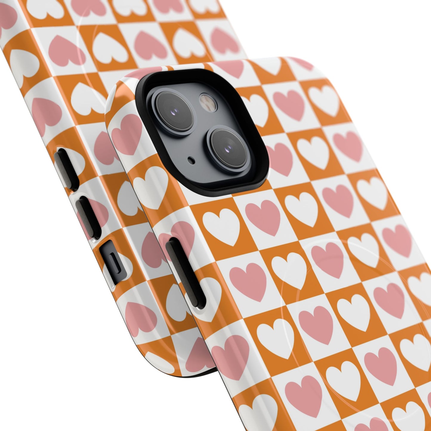 Heart Pattern Magnetic iPhone Case, Valentine Gift, Cute iPhone Accessory, Durable Case for Lovers, Custom iPhone Skin, Sweetheart Case