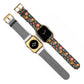 Whimsical Feline Garden Print Watch Band for Apple Watch - Cute Animal Design.