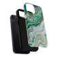 Marbled Tough iPhone Case, Magnetic Protector, Stylish Tech Accessory, Durable iPhone Cover, Unique Gift Idea