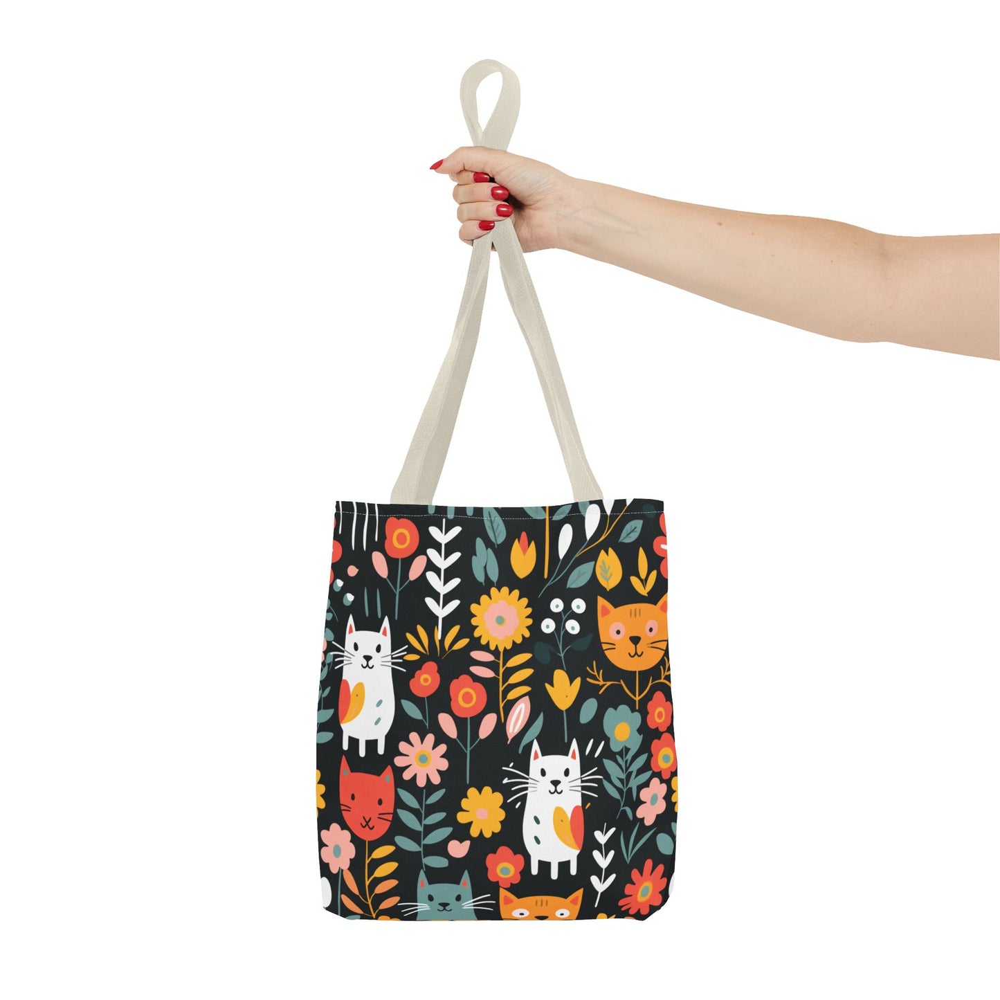 Whimsical Feline Garden Tote Bag (AOP)