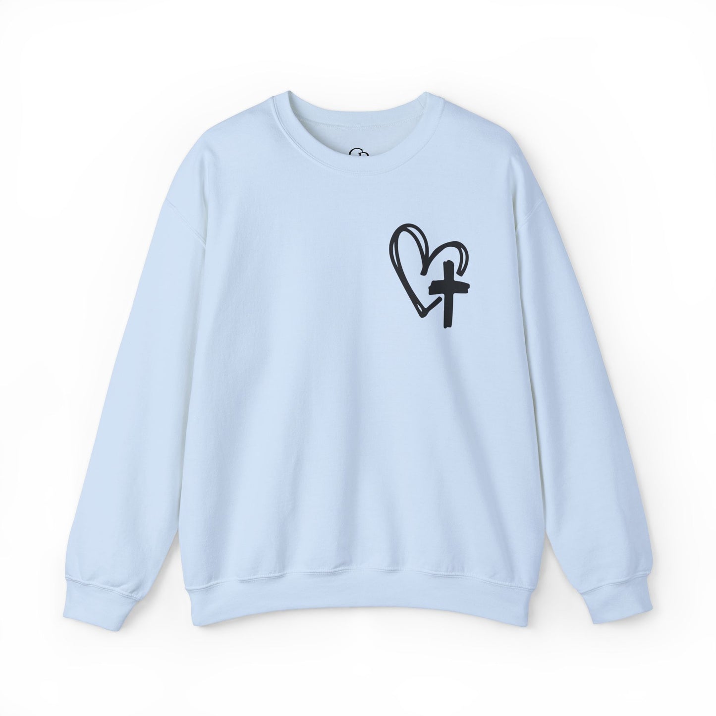 Faith and Floral Cross Unisex Heavy Gildan Blend™ Crewneck Sweatshirt.