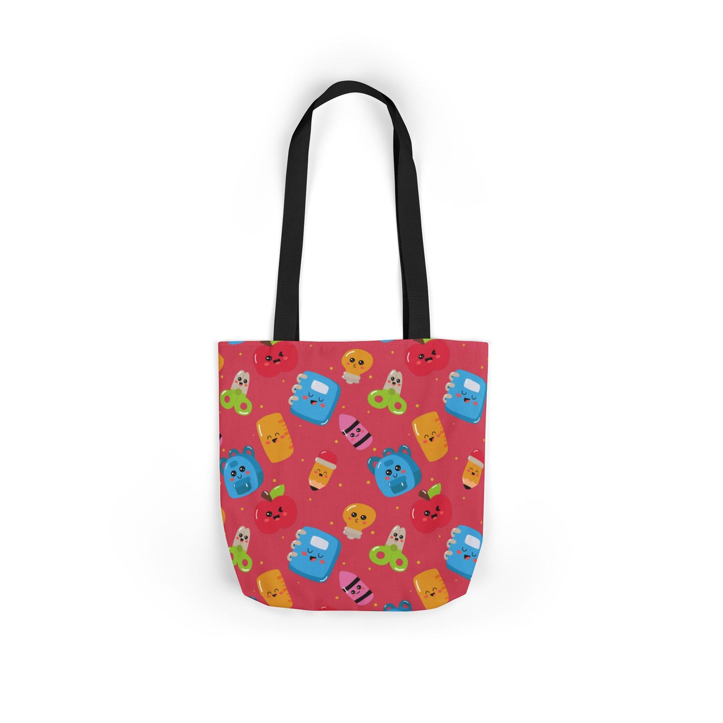 Personalized Kawaii Composition Book Inspired Canvas Tote Bag with Colorful Straps, Cute School Bag, Eco-Friendly Tote, Back to School Shopping Bag, Teacher Gift Idea
