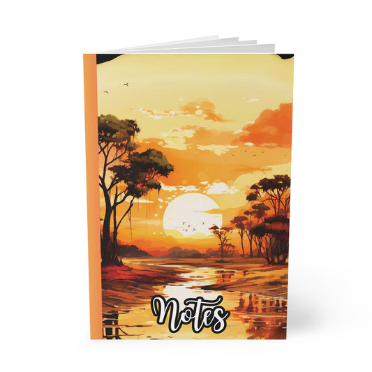 Sunset Scene A5 Softcover Notebook, Beautiful Notes for Writing, Dream Diary, Summer Memories, Gifts for Creatives, Student Planner.