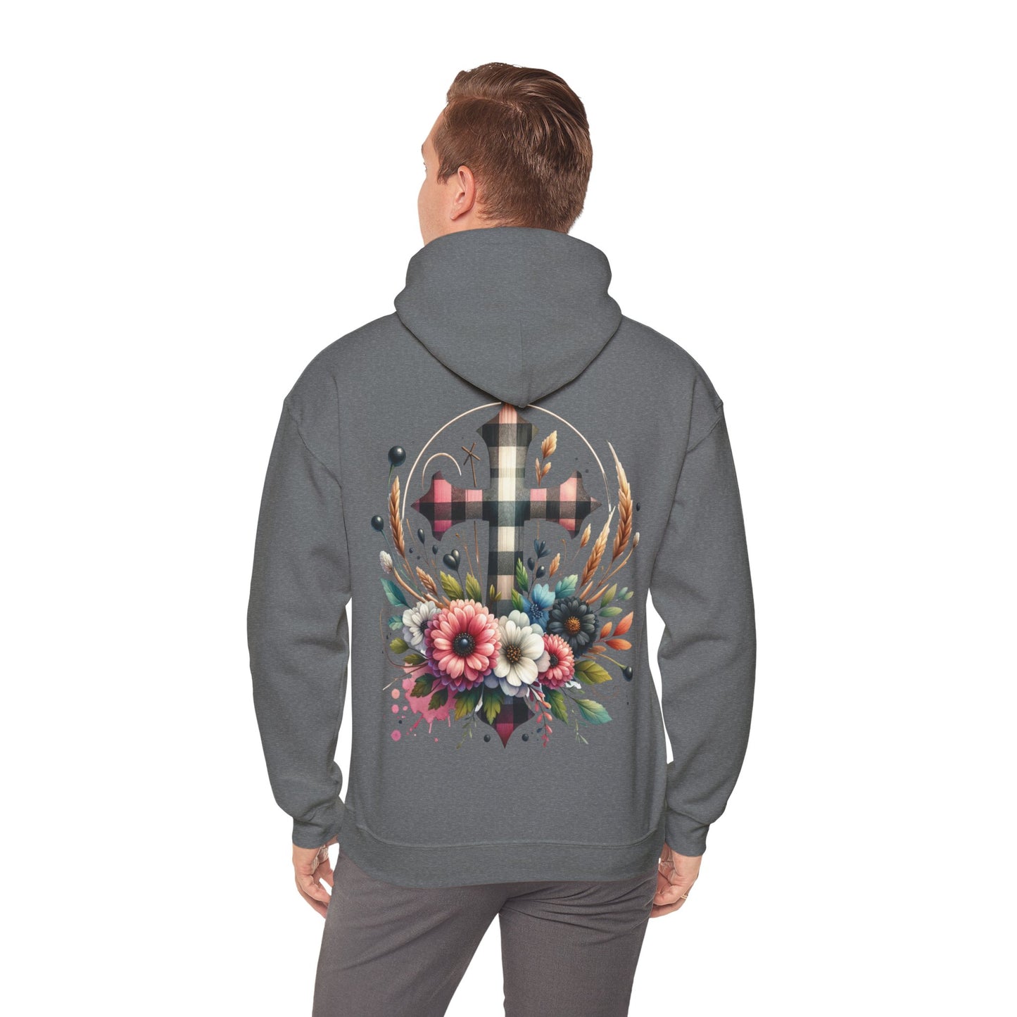 Faith and Floral Cross Unisex Gildan Hoodie Sweatshirt