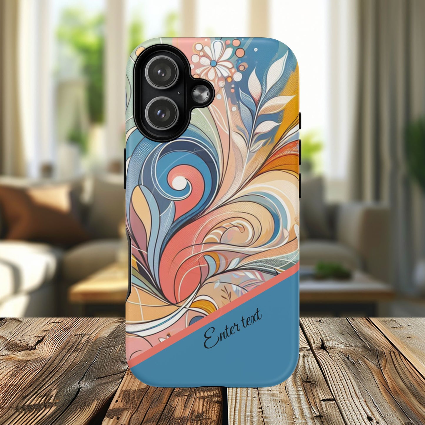 Personalized Sunset Garden Whirl Tough iPhone Magnetic Case for iPhone, Artistic Phone Cover, Durable Protection, Gifts for Her, Unique Style