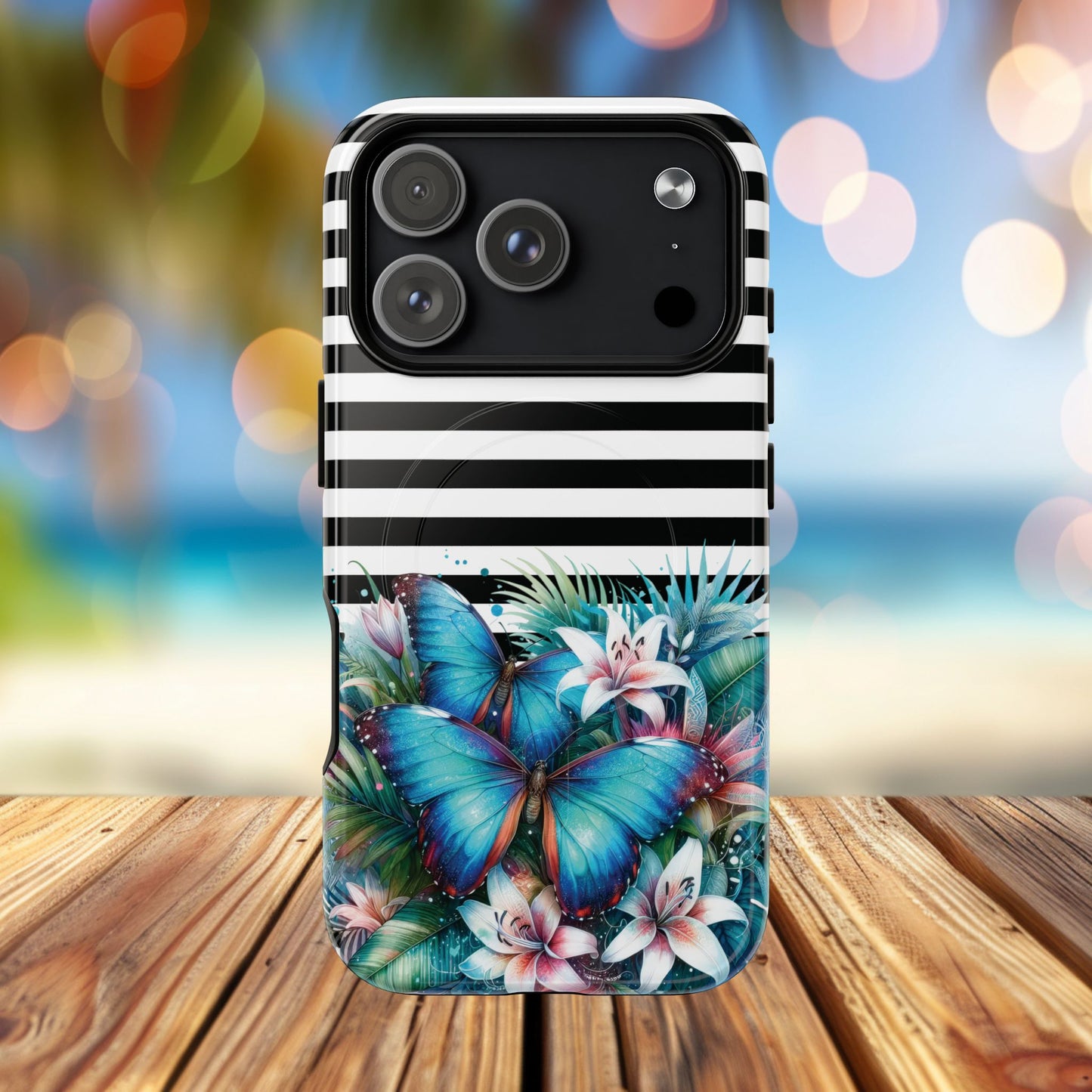 Wings of Wonder Tough iPhone Magnetic Case, Stylish Protection, Durable iPhone Cover, Butterfly Design Gift, Floral Case,Trendy Tech Accessory.